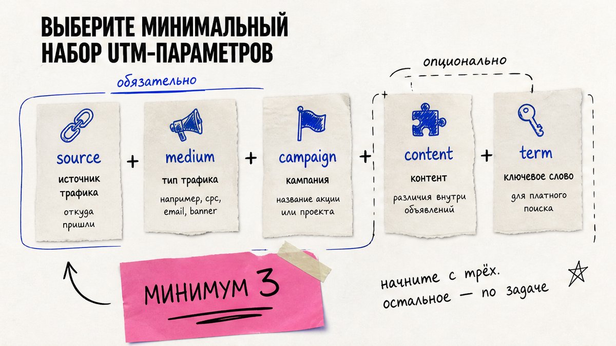 Сравнение обязательных и опциональных UTM-параметров
