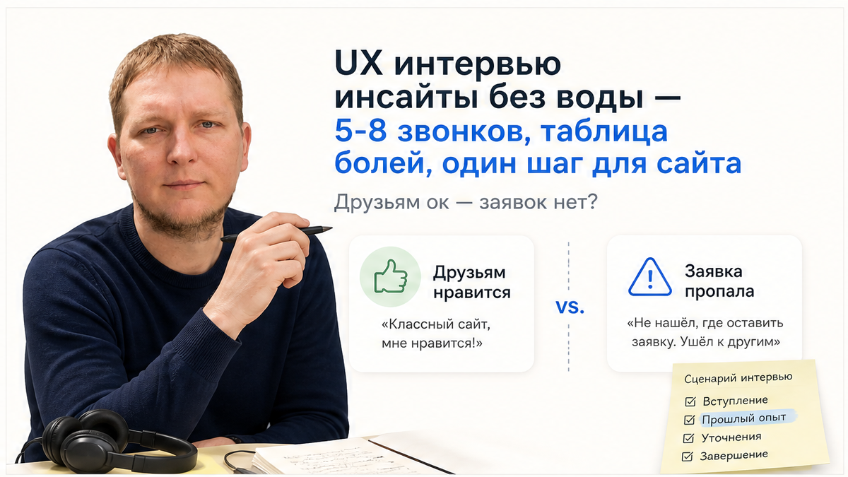 Пользовательские интервью как проводить: гайд для сайта на Битрикс